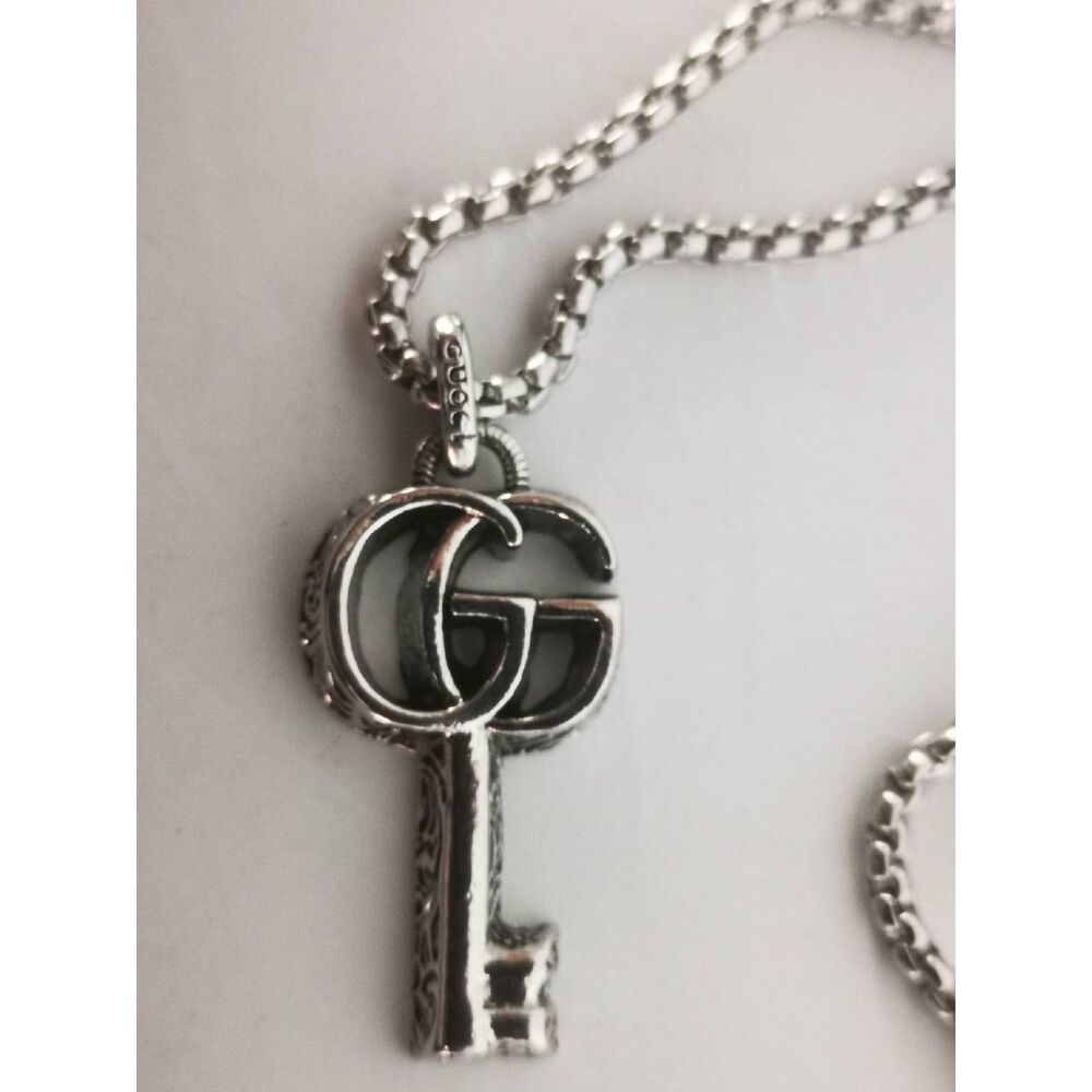 GUCCI Letter Key Necklace Vintage Couple Style Sweater Chain Jewelry - Picture 1 of 4